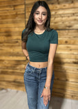 Round Neck Short Sleeve Crop