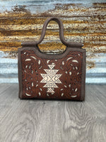 TR Floral Aztec Tooled Tote