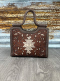 TR Floral Aztec Tooled Tote