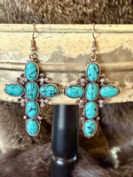 Turquoise Cross Earrings
