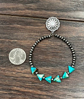 Handmade Arrowhead Gemstone Hoop Post Earrings