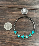 Handmade Arrowhead Gemstone Hoop Post Earrings