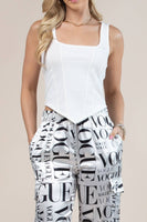 Solid  Square Neck Crop Top