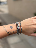 Western Navajo Glass Stone 3 Layer Stretch Bracelet