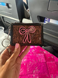 Western Cowhide Leather Keychain Wallet