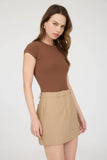 Round Neck Short Sleeve Knit Bodysuit