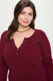 Plus Long Sleeve Henley Top
