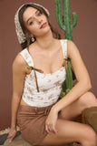 Floral Ribbon Bow Crop Top