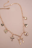 Charm Necklace- Floral, Bow, Cross, Heart