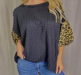 Knit Top w/ Leopard