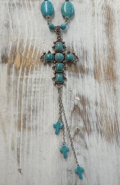 All Cross Turquoise Necklace