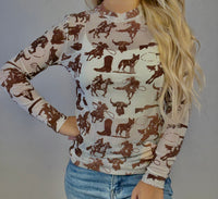 Buffalo Dreams Mesh Top
