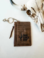 Longhorn Western Cowhide Leather Keychain Wallet