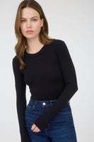 Round Neck Long Sleeve Sweater Bodysuit