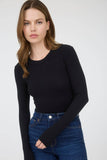 Round Neck Long Sleeve Sweater Bodysuit