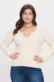 Plus Long Sleeve Henley Top