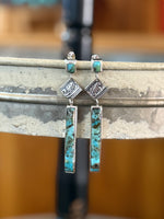 Turquoise Rectangle Stamped Post