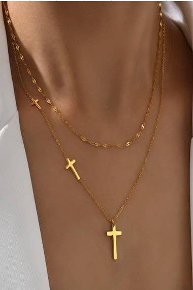 18K Stainless Steel Cross Necklace