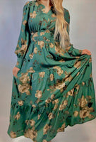 Sage Floral Dress