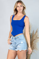 Solid  Square Neck Crop Top