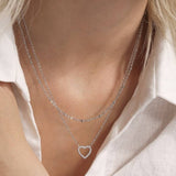 Stainless Steel Silver Heart Necklace