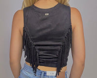 Suede Fringe Top