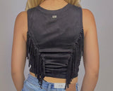 Suede Fringe Top