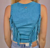 Suede Fringe Top