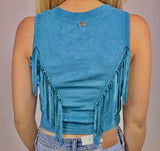 Suede Fringe Top