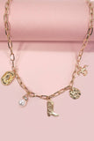 Western Boot, Star, Hat Charm Necklace