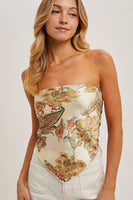 Paisley Satin Bandana Tube Top