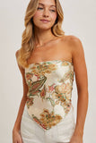Paisley Satin Bandana Tube Top
