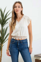Scallop Lace Trim Top