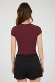 Round Neck Short Sleeve Knit Bodysuit