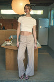 Back Tie Sweater Knit Crop Top