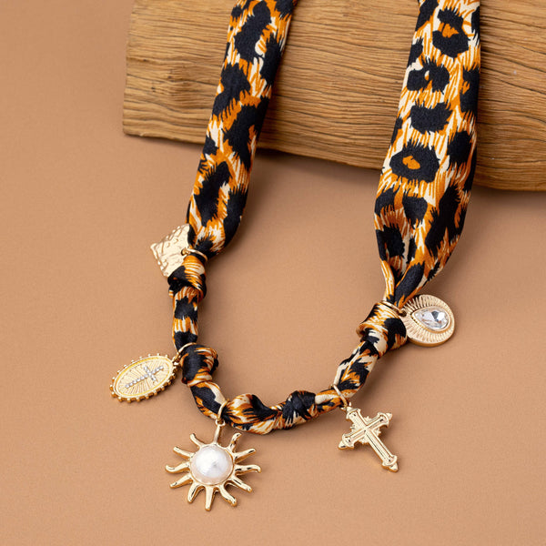 Charm Necklace- Leopard w/ Charms