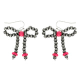 Western Pearl Bead Bowknot Earrings