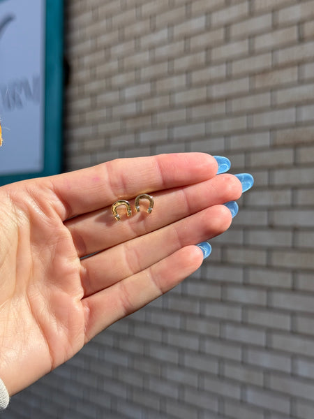 Gold Horseshoe Studs