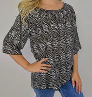 Aztec Chiffon Blouse