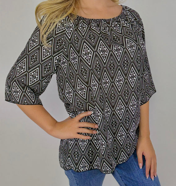 Aztec Chiffon Blouse
