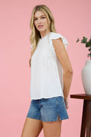 Lace Ruffle Sleeve Blouse