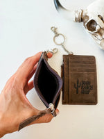 Longhorn Western Cowhide Leather Keychain Wallet