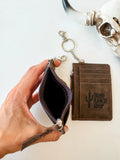 Longhorn Western Cowhide Leather Keychain Wallet