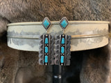 Southwest Silver and Turquoise Rectangle Earring