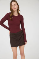Round Neck Long Sleeve Sweater Bodysuit