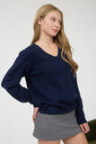 V Neck Long Sleeve Knit Sweater
