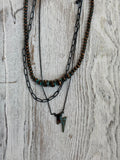 Layered Navajo Lightning bolt Western Necklace