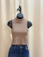 Mock Neck Ribbed Tank Top