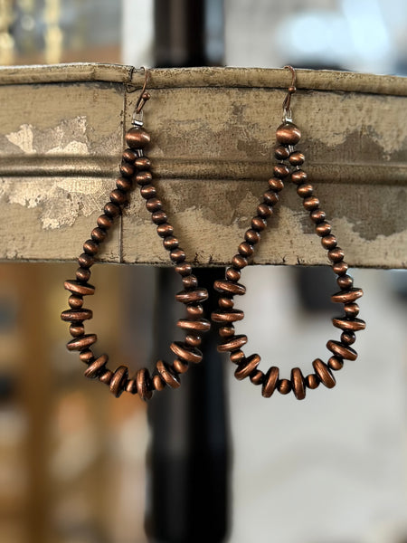 Rondelle Copper Navajo Bead Earrings