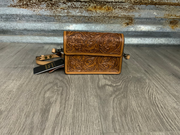 Western Floral Tooled Leather Crossbody